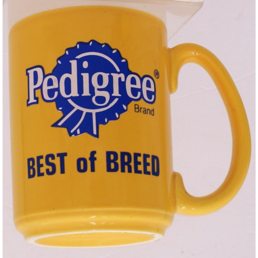 Vintage Pedigree Dog Food Mug Best of Breed Yellow Ceramic Coffee Cup England